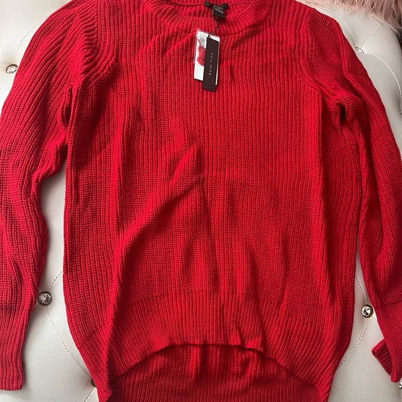 NEW Only Mine Cherry Red Knit Hi-Lo Sweater Size XL - Picture 10 of 15